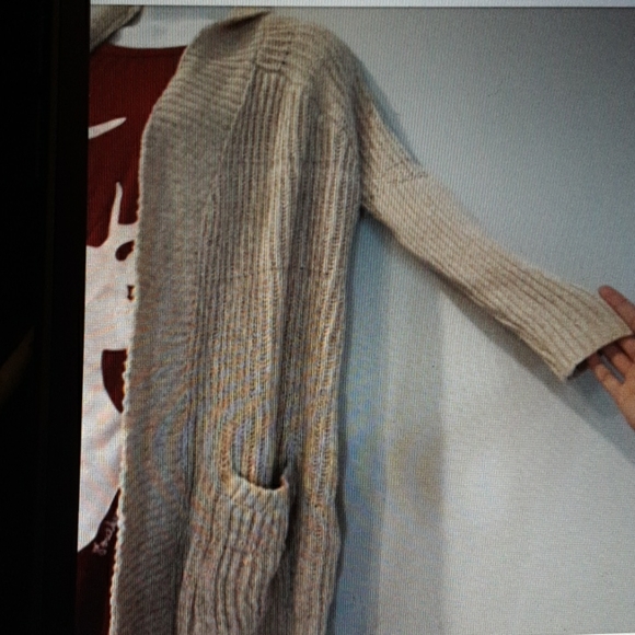LUCKY BRAND CREAM KNIT OPEN CARDIGAN  S - Picture 2 of 3